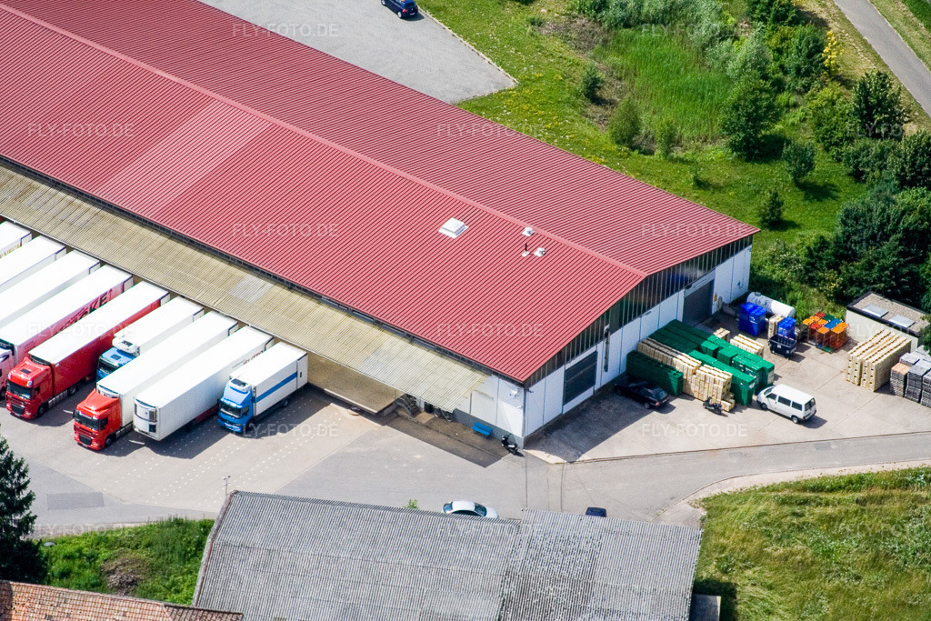 Luftbild: Spedition Nuss im Gewerbepark West in Herxheim bei Landau im Bundesland Rheinland-Pfalz in Deutschland. Foto: IMG_11281.jpg vom 14.06.2008 durch Werner Riehm/FLY-FOTO.de