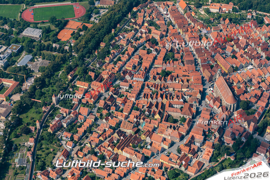 aktuelles Luftbild von  Dinkelsbuehl - Luftaufnahme wurde 2019 von https://frankenair.de mittels Flugzeug (keine Drohne) erstellt.