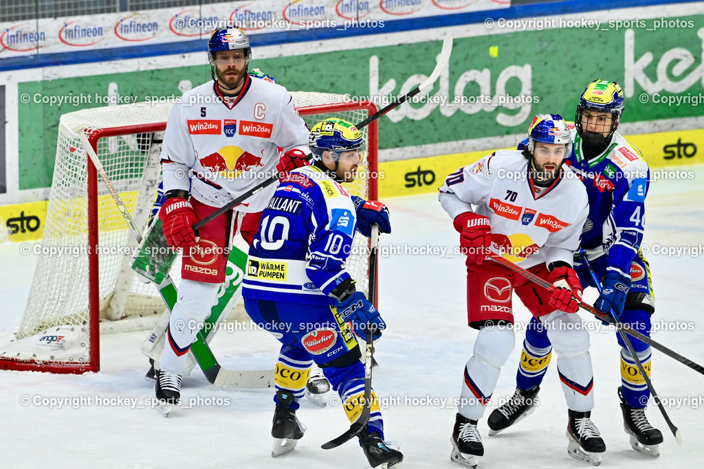 EC IDM Wärmepumpen VSV vs. EC Red Bull VSV | #70 Benjamin Nissner EC Red Bull Salzburg, #46 Paul Sintschnig EC VSV, #10 Thomas Vallant EC VSV, #5 Thomas Raffl EC Red Bull Salzburg, EC IDM Wärmepumpen VSV vs. EC Red Bull VSV, EC IDM Wärmepumpen VSV vs. EC Red Bull Salzburg am 16.01.2026 in Villach (Stadthalle Villach), Austria, (Photo by Bernd Stefan)