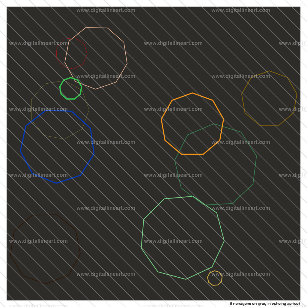 11-nonagons-gray-in-echoing-apricot | digitallineart - Realisiert mit Pictrs.com