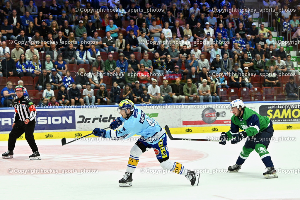 EC iDM Wärmepumpen VSV vs. KHL Sisak | #40 Elias Wallenta EC VSV, EC iDM Wärmepumpen VSV vs. KHL Sisak, EC iDM Wärmepumpen VSV vs. KHL Sisak am 02.09.2025 in Villach (Stadthalle Villach), Austria, (Photo by Bernd Stefan)