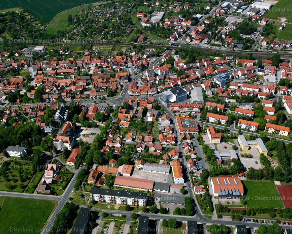 2634482 | LEINEFELDE 09.06.2006 Stadtansicht des Innenstadtbereiches  in Leinefelde im Bundesland Thüringen, Deutschland // City view on down town  in Leinefelde in the state Thuringia, Germany Foto: Gerhard Launer