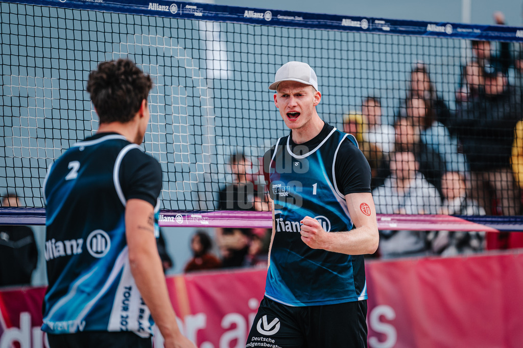 Beachvolleyball | Männer | German Beach Tour 2024 | Tourstop Bremen | 08.06.2024 | Philipp Huster ballt die Faust und jubelt