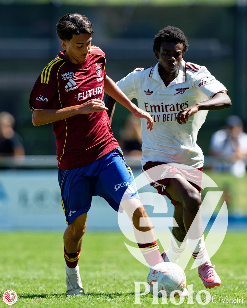 GenevaCup 7-8 - Servette FC v Arsenal FC | during the GenevaCup 7-8 match between Servette FC and Arsenal FC at Stade des Arberes in Meyrin, Switzerland