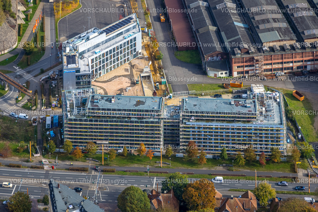 Bochum241016299 | Luftbild, Baustelle mit Neubau TRIUM Bürogebäude Bochum GmbH & Co KG, am Westpark Alleestraße und Wattenscheider Straße, Kruppwerke, Bochum, Ruhrgebiet, Nordrhein-Westfalen, Deutschland