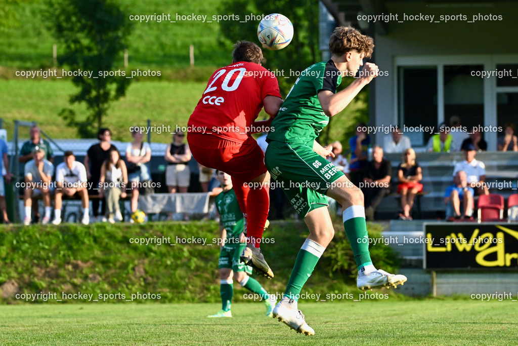 FC Lendorf vs. SC St.Veit | #20 Fabian Christian Gangl St.Veit, #66 Luca Christoph Morgenstern FC Lendorf, FC Lendorf vs. SC St.Veit, FC Lendorf vs. SC St.Veit am 17.08.2024 in Lendorf (Thomas Morgenstern-Arena), Austria, (Photo by Bernd Stefan)