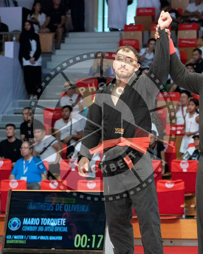20231106PBB2237 | Fighters compete during the AJP World Master Championship in the Mubadala Arena in Abu Dhabi, Arab United Emirates, on November 6, 2023.