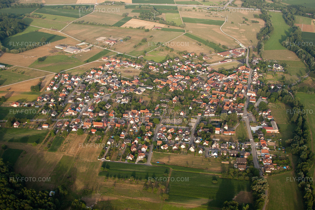 Aerial view: View of the town in Forstfeld in the state Bas-Rhin, France.Photo: IMG_30585.jpg taken on 07/09/2010 by Werner Riehm/FLY-FOTO.comResolution of the original: 4752 x 3168 px