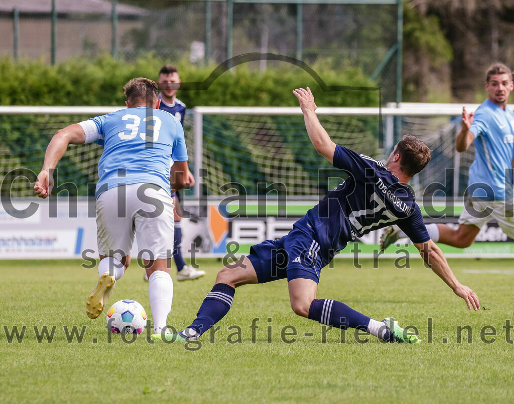 2023-08-26_130_FC_Langengeisling_gegen_TuS_Raubling | Erding, Deutschland, 26.08.2023:
Fußball, Bezirksliga Oberbayern Ost 2023 / 2024, 6. Spieltag, FC Langengeisling gegen TuS Raubling, Endergebnis: 2:0

Hannes Dornauer (FC Langengeisling, #33), Bastian Unsin (TuS Raubling, #27)

Foto: Christian Riedel / fotografie-riedel.net