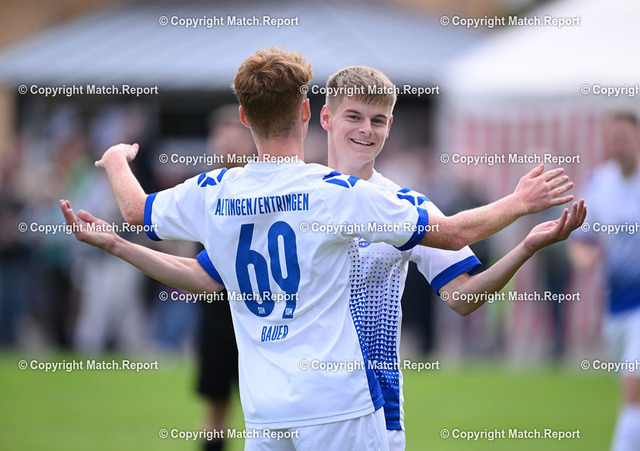 Fussball Pfaffenberg Pokal Turnier 2023  | Fussball Pfaffenberg Pokal Turnier 2023 beim SV Unterjesingen 27.07.2023Kreisliga A 3 SV Unterjesingen - SGM Altingen / EntringenJUBEL SGM Altingen / Entringen; Robin Hermenau (re) und Paul Bauer (li)FOTO: ULMER Pressebildagentur xxNOxMODELxRELEASExx