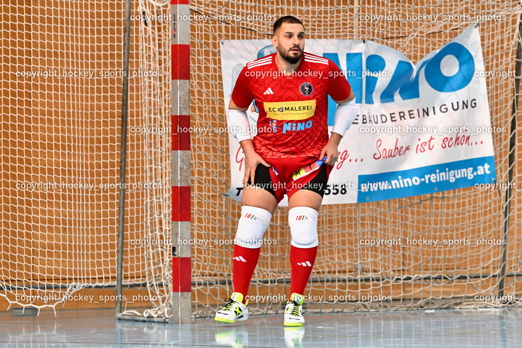 Carinthia Flamengo Futsal Club vs. FC Ljuti Krajisnici | #1 Youssef Helal Carinthia Flamengo, Carinthia Flamengo Futsal Club vs. FC Ljuti Krajisnici, Carinthia Flamengo Futsal Club vs. FC Ljuti Krajisnici am 05.01.2025 in Klagenfurt (Ballspielhalle Viktring), Austria, (Photo by Bernd Stefan)