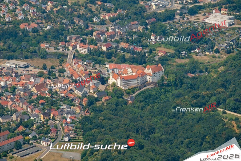 Das Luftbild der Stadt Colditz wurde 2018 vom Flugzeug heraus erstellt (keine Drohne) Aufnahmehöhe ca.400 Meter- hohe Auflösung für beste Druck-Qualität