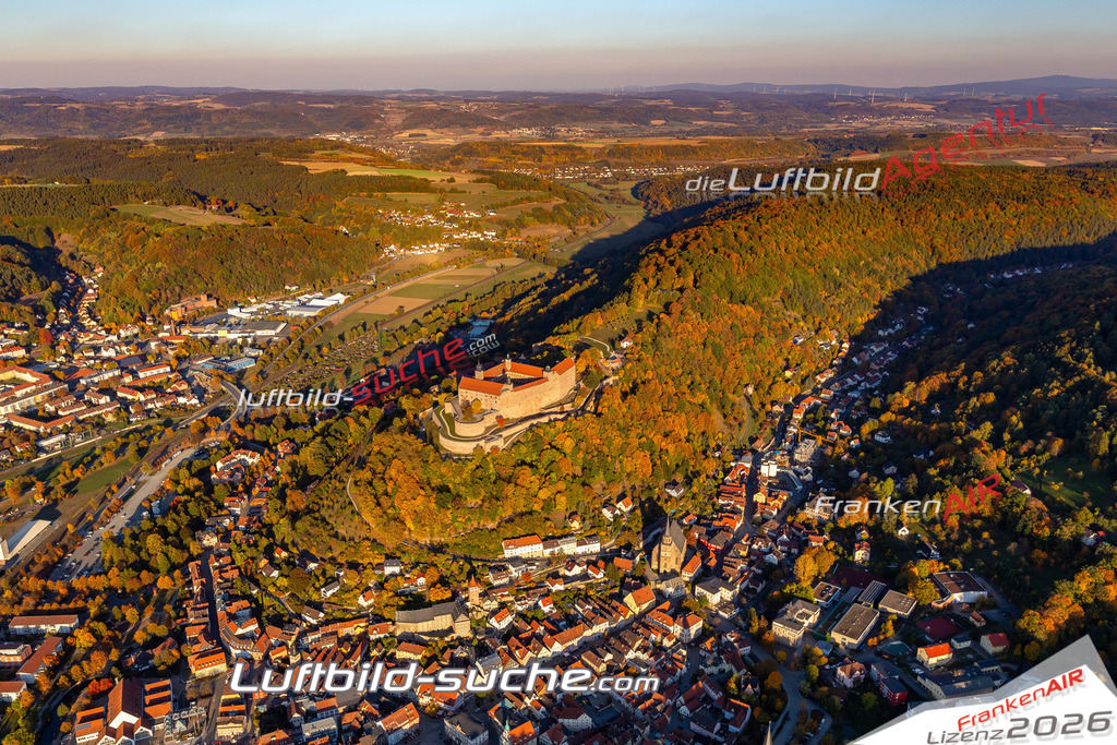 aktuelles Luftbild von Plassenburg Kulmbach - Luftaufnahme wurde 2018 von https://frankenair.de mittels Flugzeug (keine Drohne) erstellt.