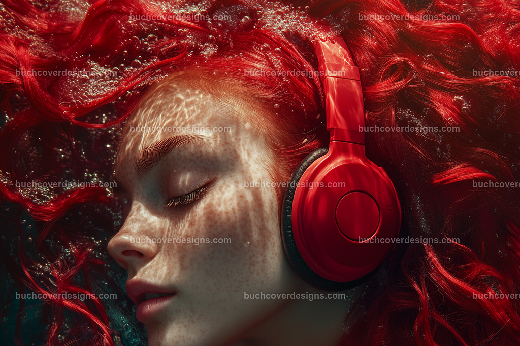 Gesicht einer Frau mit Kopfhörer (1) | face with pink colored hairs spread over the surface of the image, with a red headphone - close up - studio light - true strong colors - high detail - realistic - photo --chaos 5 --ar 3:2 --stylize 50 --weird 200 --v 6.1 Job ID: 82ad2269-6459-463c-93ec-99463f50031f