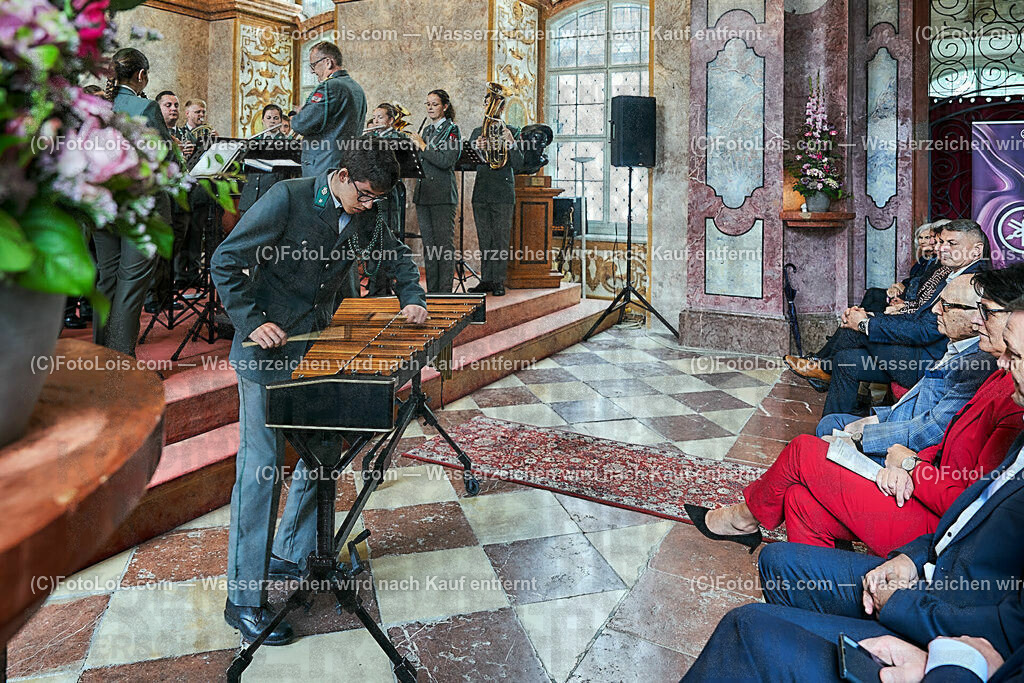 ALS1513_XXXIX-Chopin-Festival_Ausklang_Militaermusikkapelle NOe | (C)FotoLois.com, Alois Spandl, XXXIX. internationales CHOPIN-Festival in der Kartause Gaming, AUSKLANG in der Barockbibliothek mit der Militärmusik Niederösterreich unter der Leitung von Militärkapellmeister Oberst Adolf Obendrauf, So 6. August 2023.
