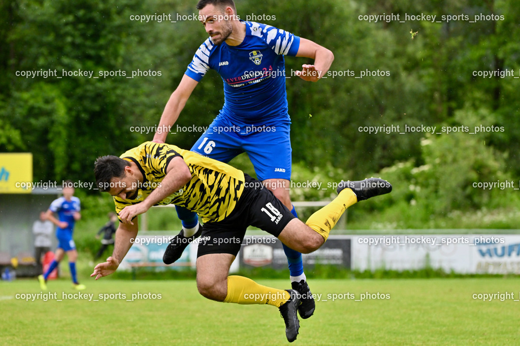 SV Wernberg vs. FC Faakersee | #18 Andreas Unterguggenberger FC Faakersee, #16 Igor Lovric SV Wernberg, SV Wernberg vs. FC Faakersee, SV Wernberg vs. FC Faakersee am 01.06.2024 in Wernberg (Sportplatz Wernberg), Austria, (Photo by Bernd Stefan)