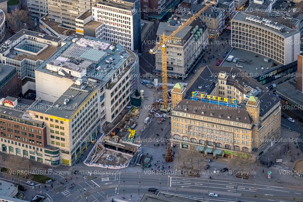 Essen230101814 | Luftbild, Select Hotel Handelshof Essen, Baustelle Willy-Brandt-Platz am ehem. Kaufhof-Gebäude, Stadtkern, Essen, Ruhrgebiet, Nordrhein-Westfalen, Deutschland