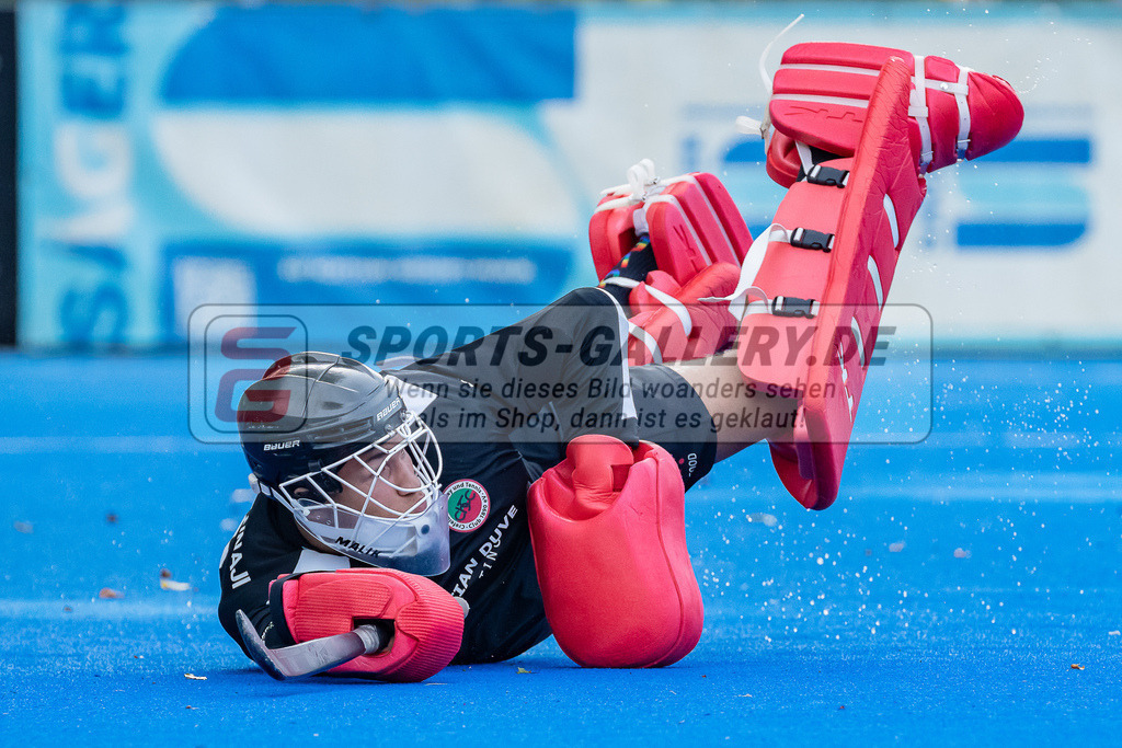 HK_20230930_104830 | 1.Bundesliga Herren Crefelder HTC - Club an der Alster am 30.9.2023 CHTC, Krefeld , Joshua Onyekwue Nnaji Torwart ( Crefelder HTC #29 )