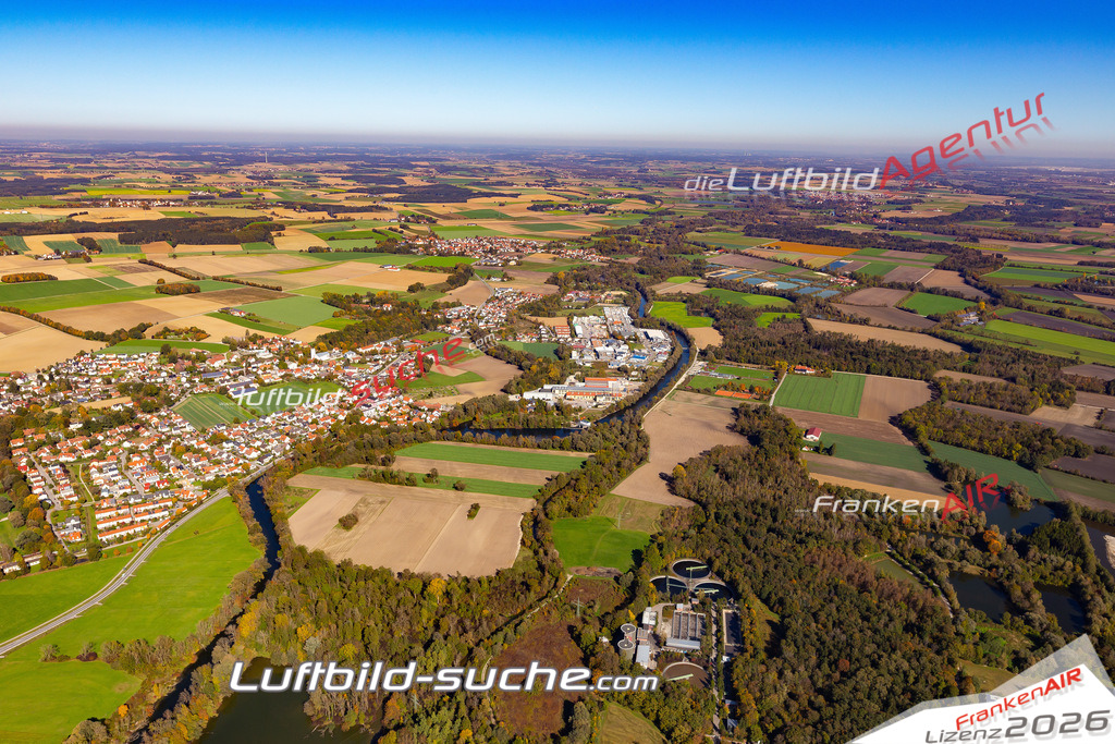 aktuelles Luftbild von  Hebertshausen - Luftaufnahme wurde 2018 von https://frankenair.de mittels Flugzeug (keine Drohne) erstellt.