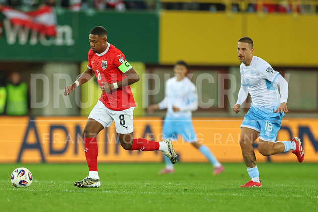 UEFA Europa League 2025/26: SK Sturm Graz vs SK Brann | Graz, Austria, 29.JAN.26 - SOCCER - UEFA Europa League, SK Sturm Graz vs SK Brann Bergen. The image shows David Alaba (AUT) und Samuele Zannoni (SMR).