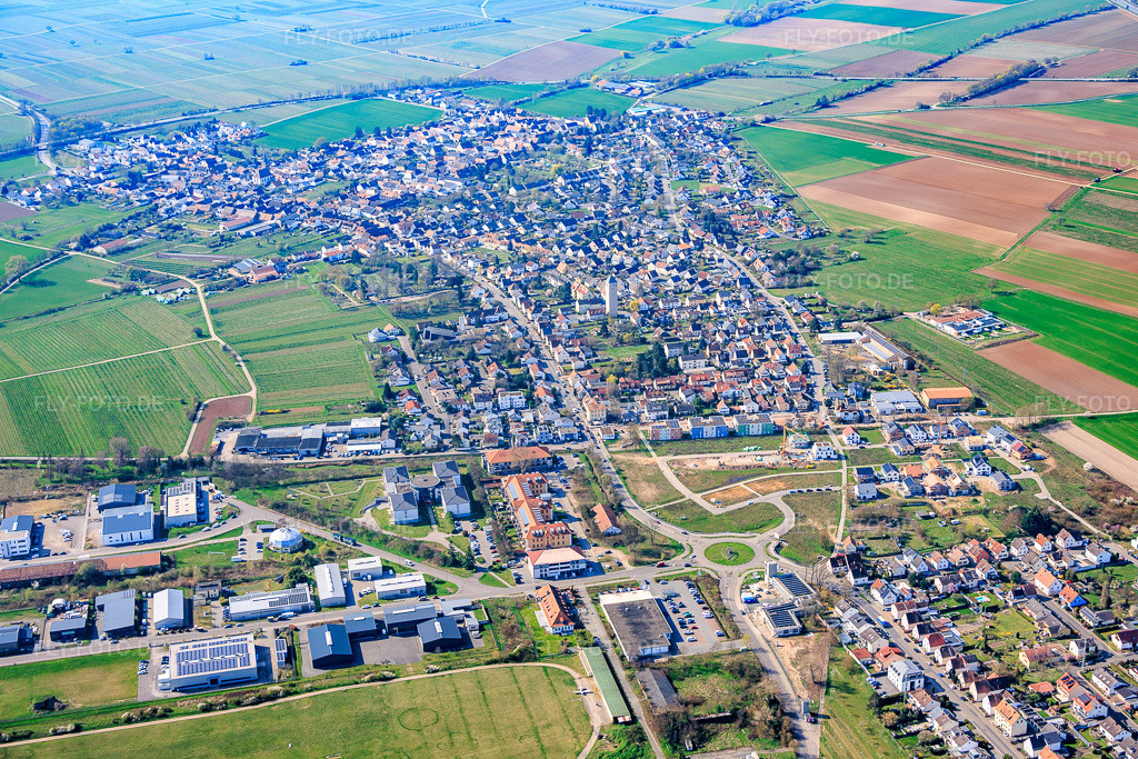 Luftbild: Ortsansicht von Nordosten im Ortsteil Lachen in Neustadt im Bundesland Rheinland-Pfalz in Deutschland. Foto: IMG_153684.jpg vom 23.03.2026 durch Werner Riehm/FLY-FOTO.deAuflösung des Originals: 6000 x 4000 px