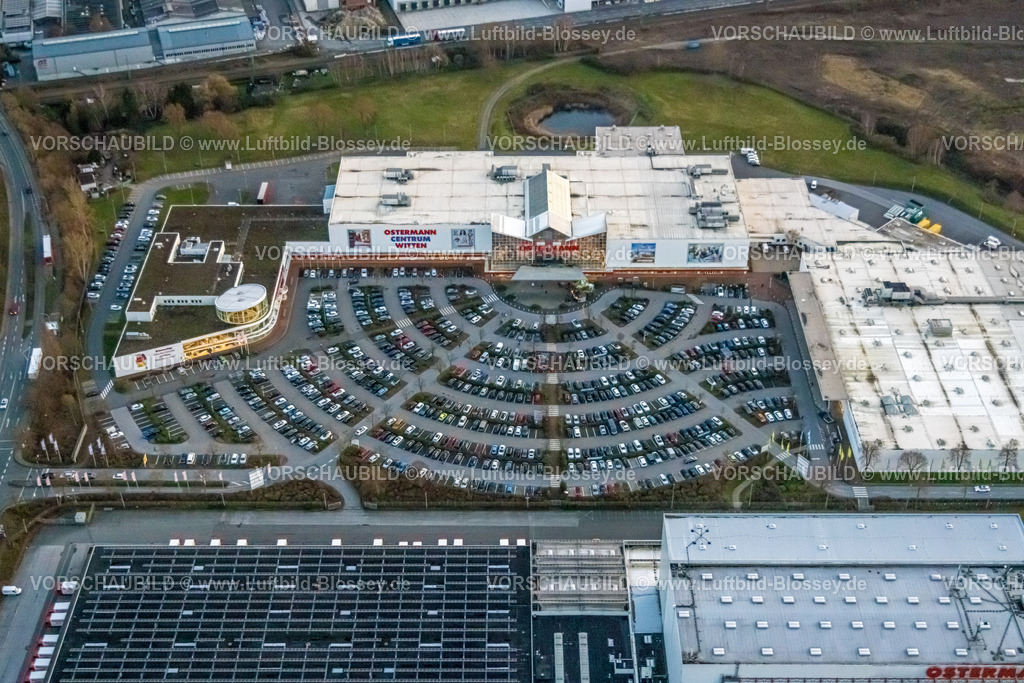 Witten230102404 | Luftbild, Ostermann Möbelhaus, Parkplätze, Rüdinghausen, Witten, Ruhrgebiet, Nordrhein-Westfalen, Deutschland
