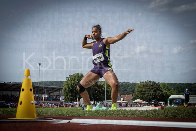 61. Internationales Pfingstsportfest; Rehlingen-Siersburg, 24.05.2026 | REHLINGEN , GERMANY - MAY 24: Yemisi Mabry (GER/MTG Mannheim) during the 61. Internationales Pfingstsportfest on 24.05.2026 at the  Bungertstadion in Rehlingen-Siersburg (Saarland / Deutschland).
