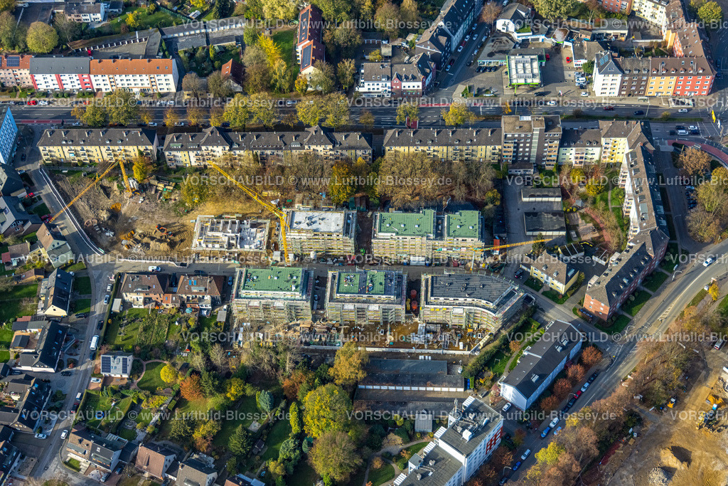 Herne221101182oestlich | Luftbild, Baustelle und Neubau, Wohnen Am Westbach, zwischen Bochumer Straße und Flottmannstraße, Herne-Süd, Herne, Ruhrgebiet, Nordrhein-Westfalen, Deutschland