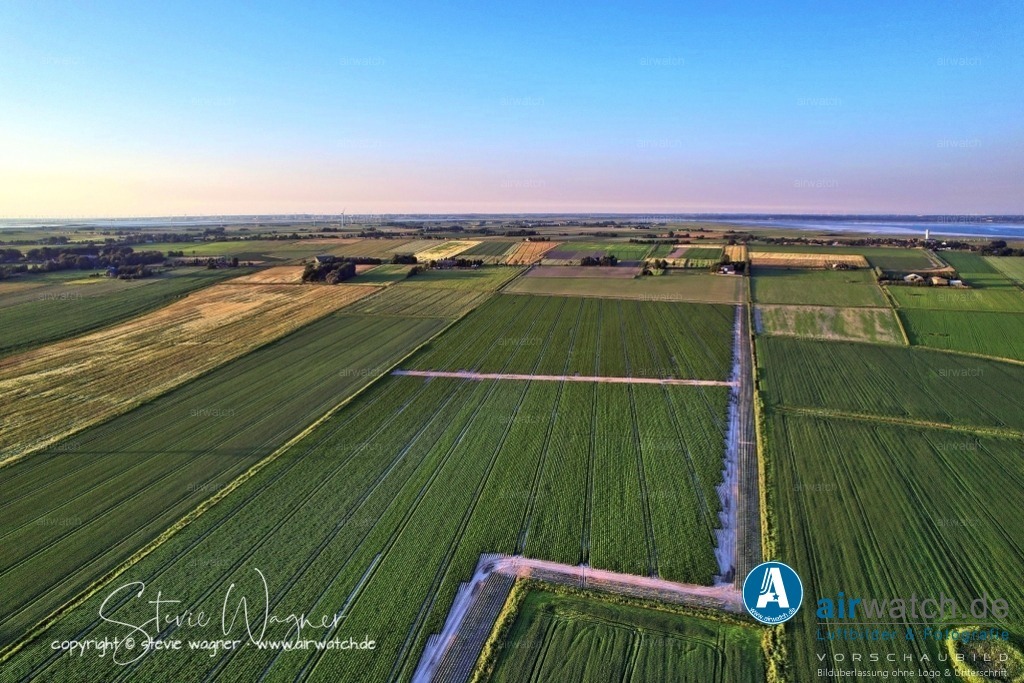 Luftbild Nordstrand, LangerDeich, Dreisprung, An de Wehl, Evensbüller Chaussee, Husumer Bucht | Luftbild Nordstrand, LangerDeich, Dreisprung, An de Wehl, Evensbüller Chaussee, Husumer Bucht