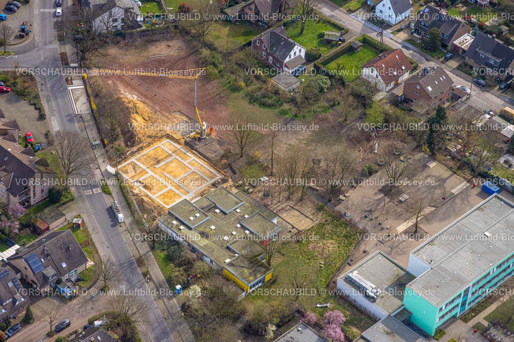 Dinslaken240308768 | Luftbild, Averbruchschule und AWO Kita Kindergarten Averbruchstraße mit Baustelle für Erweiterung, Averbruch, Dinslaken, Nordrhein-Westfalen, Deutschland