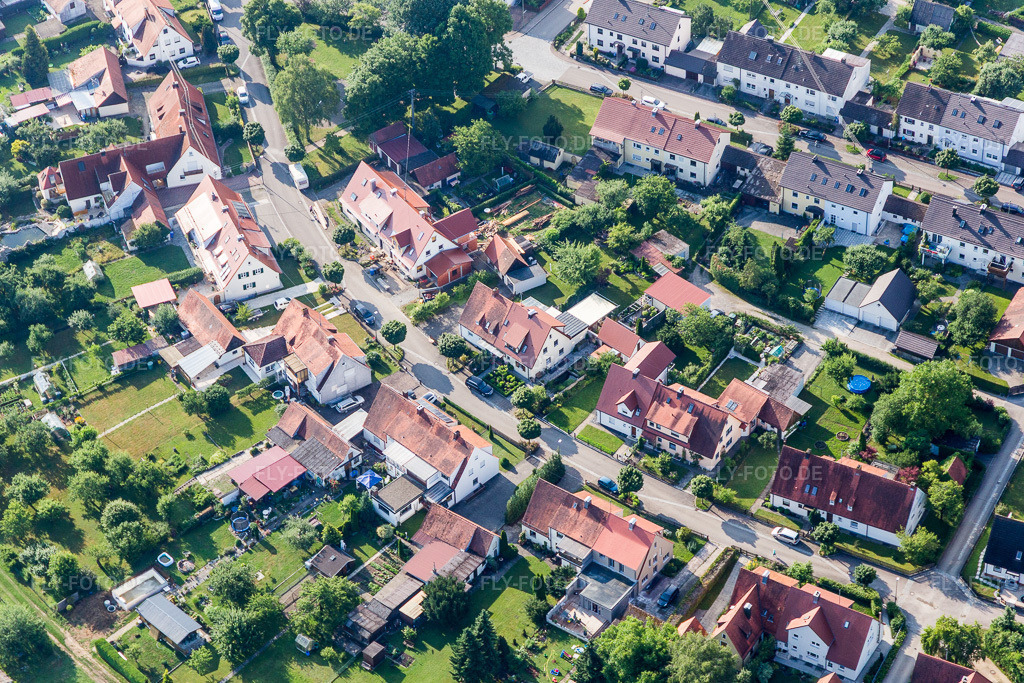 Luftbild: Riedlingen, Rambergsiedlung im Ortsteil Riedlingen in Donauwörth im Bundesland Bayern in Deutschland. Foto: IMG_101677.jpg vom 08.07.2017 durch Werner Riehm/FLY-FOTO.de