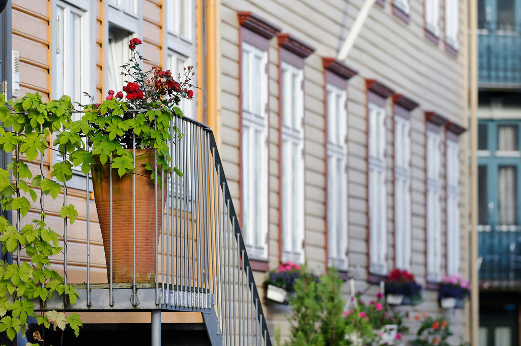 Hausdetail | Bergen, Norwegen - July 14, 2011: Urlaubsreise in Norwegen; Hausdetail - Realisiert mit Pictrs.com