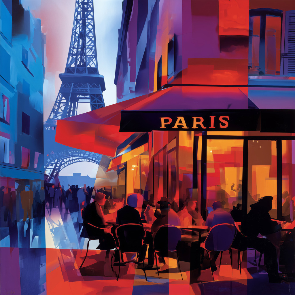 cafe de paris kunstdruck auf leinwand | Moderne Wandbilder auf Leinwand, Acylglas, Alu-Dibond oder als Poster. Tauchen Sie ein in die Welt KI-generierter Kunstwerke - entdecken Sie hochwertige Kunstdrucke unserer Gemälde, Illustrationen und fotorealistischen Motive.