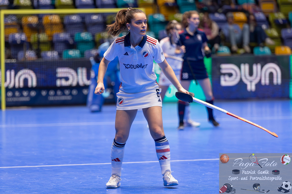 Volvo E.R.B. Final 4 Halbfinale Frauen: Mannheimer HC - Düsseldorfer HC, 25.01.2025 | Fiona Felber (Mannheimer HC #6), Mannheimer HC - Düsseldorfer HC, Frankfurt, Süwag Arena, 25.1.2025 - Realisiert mit Pictrs.com