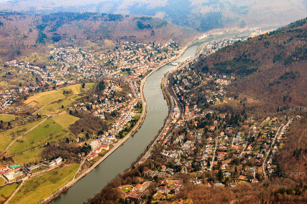Luftbild: Neckartal von Osten im Ortsteil Schlierbach in Heidelberg im Bundesland Baden-Württemberg in Deutschland. Foto: IMG_37913.jpg vom 12.03.2011 durch Werner Riehm/FLY-FOTO.deAuflösung des Originals: 4752 x 3168 px