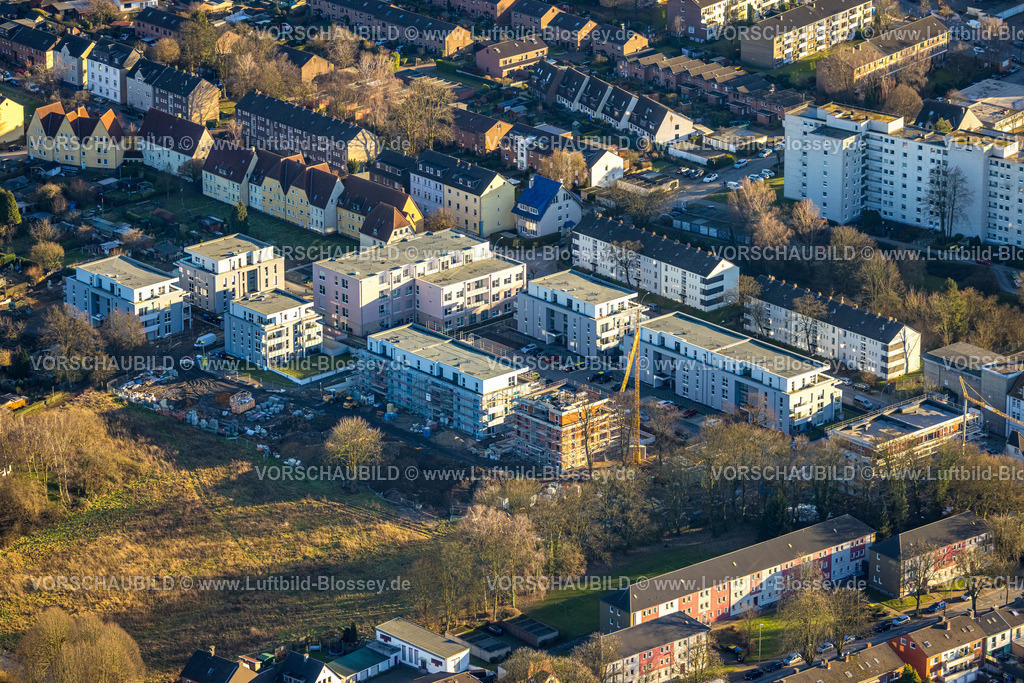 Gladbeck240107918 | Luftbild, Wohngebiet mit Neubau Baustelle Schlägel und Eisen, Altenpflegeheim und Wohnquartier an der Bohnekampstraße, Zweckel, Gladbeck, Ruhrgebiet, Nordrhein-Westfalen, Deutschland