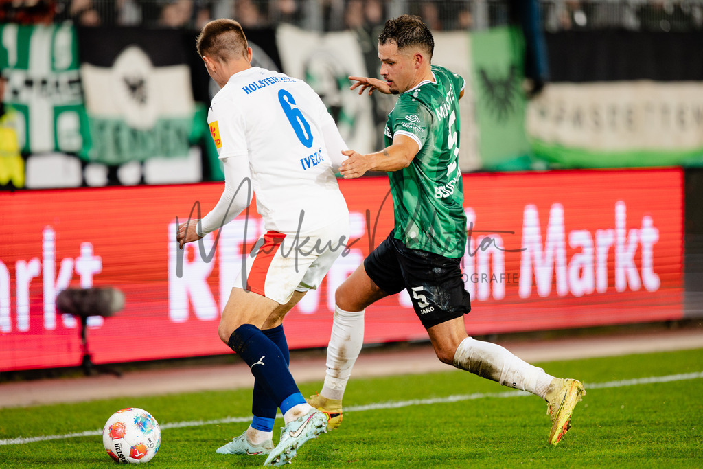 2. Bundesliga, Saison 2025/26, 11. Spieltag: SC Preußen Münster - Holstein Kiel | Münster, 31.10.2025: 2. Bundesliga, 11. Spieltag, SC Preußen Münster gegen Holstein Kiel im LVM-Preußenstadion in Münster an. Foto: sportfotografie.ms | Markus Paletta - Realisiert mit Pictrs.com