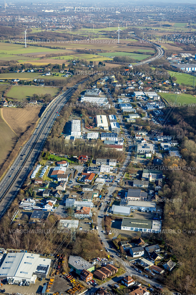 Witten240102642 | Luftbild, Gewerbegebiet Wullener Feld an der Autobahn A44, Annen, Witten, Ruhrgebiet, Nordrhein-Westfalen, Deutschland