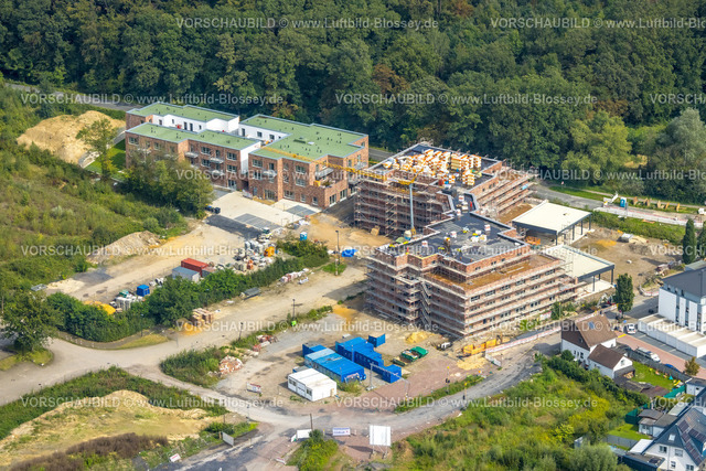 Bergkamen230902145 | Luftbild, Baustelle mit Neubau Gesundheitszentrum auf dem Gelände des ehemaligen Bergwerks Grimberg, Weddinghofen, Bergkamen, Ruhrgebiet, Nordrhein-Westfalen, Deutschland