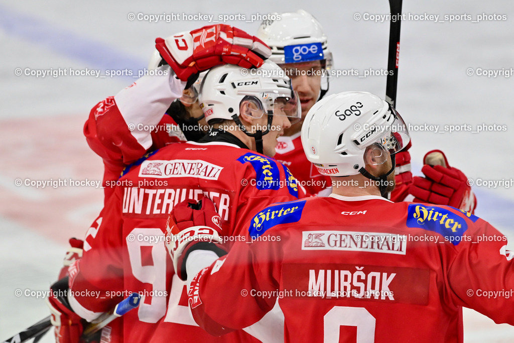 EC KAC vs. EC IDM Wärmepumpen VSV 4.2.2024 | Jubel EC KAC Mannschaft, #92 Unterweger Clemens, #9 Mursak Jan