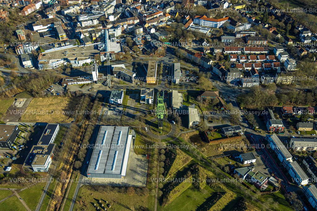 Castrop-Rauxel240106216 | Luftbild, Gewerbegebiet Erin Park mit Förderturm, Castrop-Rauxel, Ruhrgebiet, Nordrhein-Westfalen, Deutschland