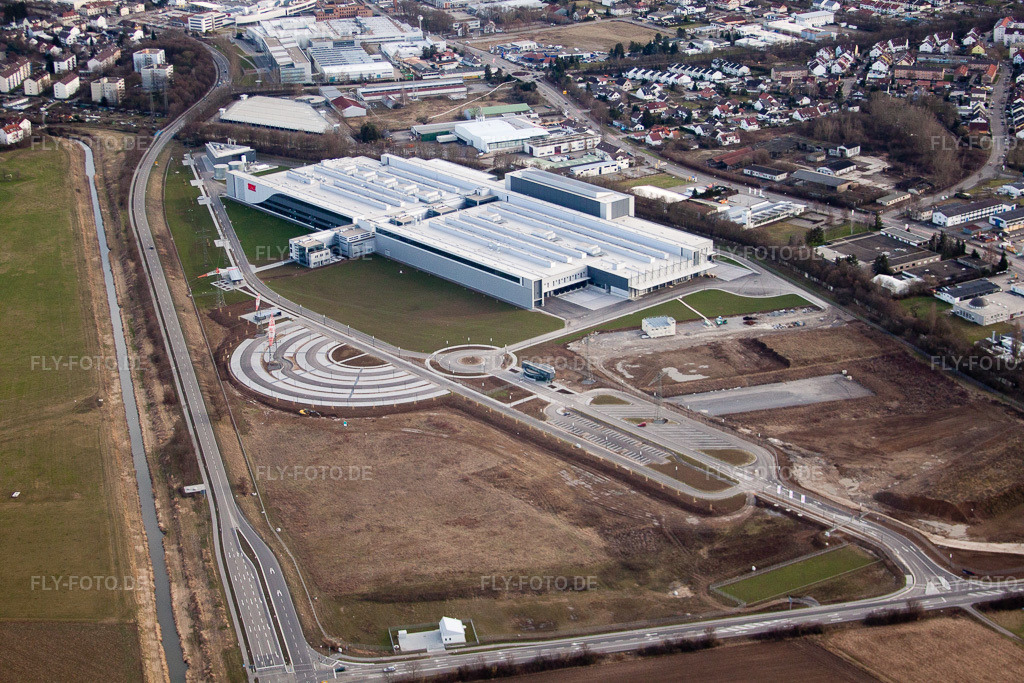 Luftbild: Bruchsal, SEW-EURODRIVE GmbH Neubau in Bruchsal im Bundesland Baden-Württemberg in Deutschland. Foto: IMG_24651.jpg vom 27.02.2010 durch Werner Riehm/FLY-FOTO.de