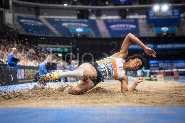 ISTAF Indoor; Duesseldorf, 24.01.2026 | DUESSELDORF, GERMANY - JANUARY 24:  Malaika Mihambo (GER) competing in the long jump during the ISTAF Indoor Dusseldorf at PSD Bank Dome on January 24, 2026 in Duesseldorf, Germany. 