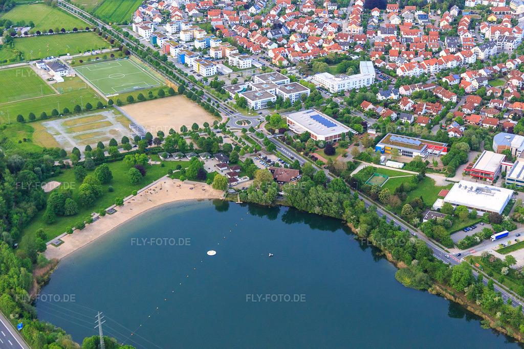 Luftbild: Badesee Bensheim der GGEW AG in Bensheim im Bundesland Hessen in Deutschland. Foto: IMG_088362.jpg vom 09.05.2016 durch Werner Riehm/FLY-FOTO.deWWW.BASINUS-BAD.DE