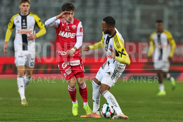 UEFA Europa League 2025/26: SK Sturm Graz vs SK Brann | Graz, Austria, 29.JAN.26 - SOCCER - UEFA Europa League, SK Sturm Graz vs SK Brann Bergen. The image shows Christian Lichtenberger (GAK) and Melayro Bogarde (Lask).