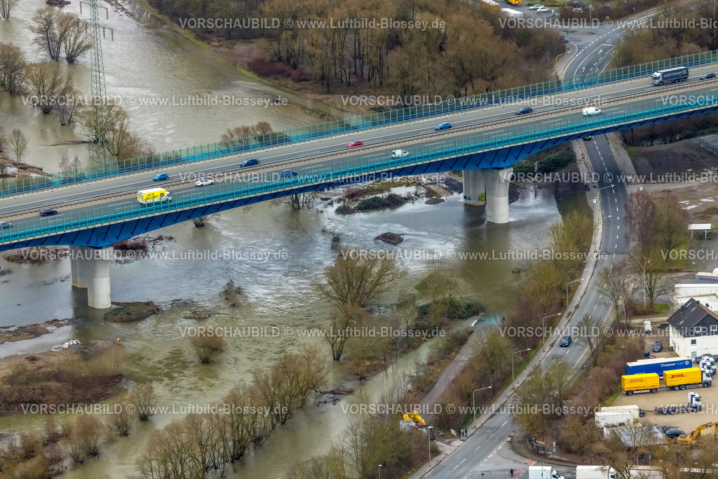 Hagen231201569Lenne | Luftbild vom Weihnachtshochwasser 2023, Fluss Lenne, tritt über die Ufer, Renaturierung,  Lennetal, Hagen, Ruhrgebiet, Nordrhein-Westfalen, Deutschland