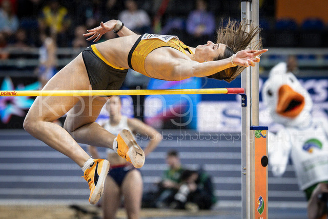 World Athletics Indoor Championships Kujawy Pomorze 26, 22.03.2026 | TORUN, POLAND - MARCH 22:  Sandrina SPRENGEL (GER) competes in the women's high jump of the pentathlon during the World Athletics Indoor Championships Kujawy Pomorze 26 on day 3 / session 1 at Kujawsko-Pomorska Arena Torun on March 22, 2026 in Torun, Poland. 