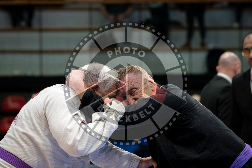 20240125PBB01557 | Fighters compete during the sixth day of the Brazilian Jiu-jitsu European Championship of the IBJJF in Paris, France, on January 25, 2024.