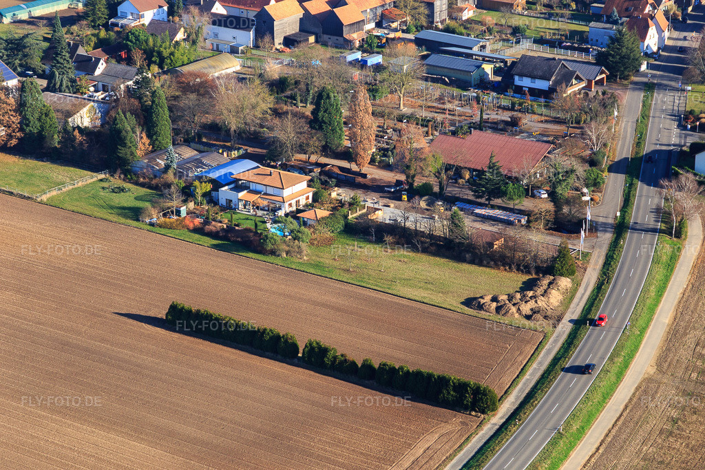 Luftbild: Baumschule Konrad im Ortsteil Hayna in Herxheim im Bundesland Rheinland-Pfalz in Deutschland. Foto: IMG_095883.jpg vom 03.12.2016 durch Werner Riehm/FLY-FOTO.deKonrad Gartenbaumschulen - Eine weitere WordPress-Website