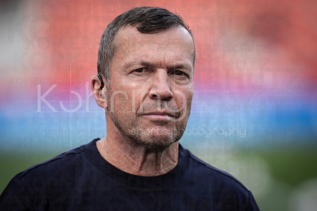 German Bundesliga, Bayer 04 Leverkusen vs. RB Leipzig, 02.05.2026 | LEVERKUSEN, GERMANY - MAY 2, 2026 :  Sky expert 1990 World Champion Lothar Matthaeus before the German Bundesliga match on gameday 32 between Bayer 04 Leverkusen vs. RB Leipzig at BayArena on May 2, 2026 in Leverkusen, Germany. DFL REGULATIONS PROHIBIT ANY USE OF PHOTOGRAPHS AS IMAGE SEQUENCES AND/OR QUASI-VIDEO.